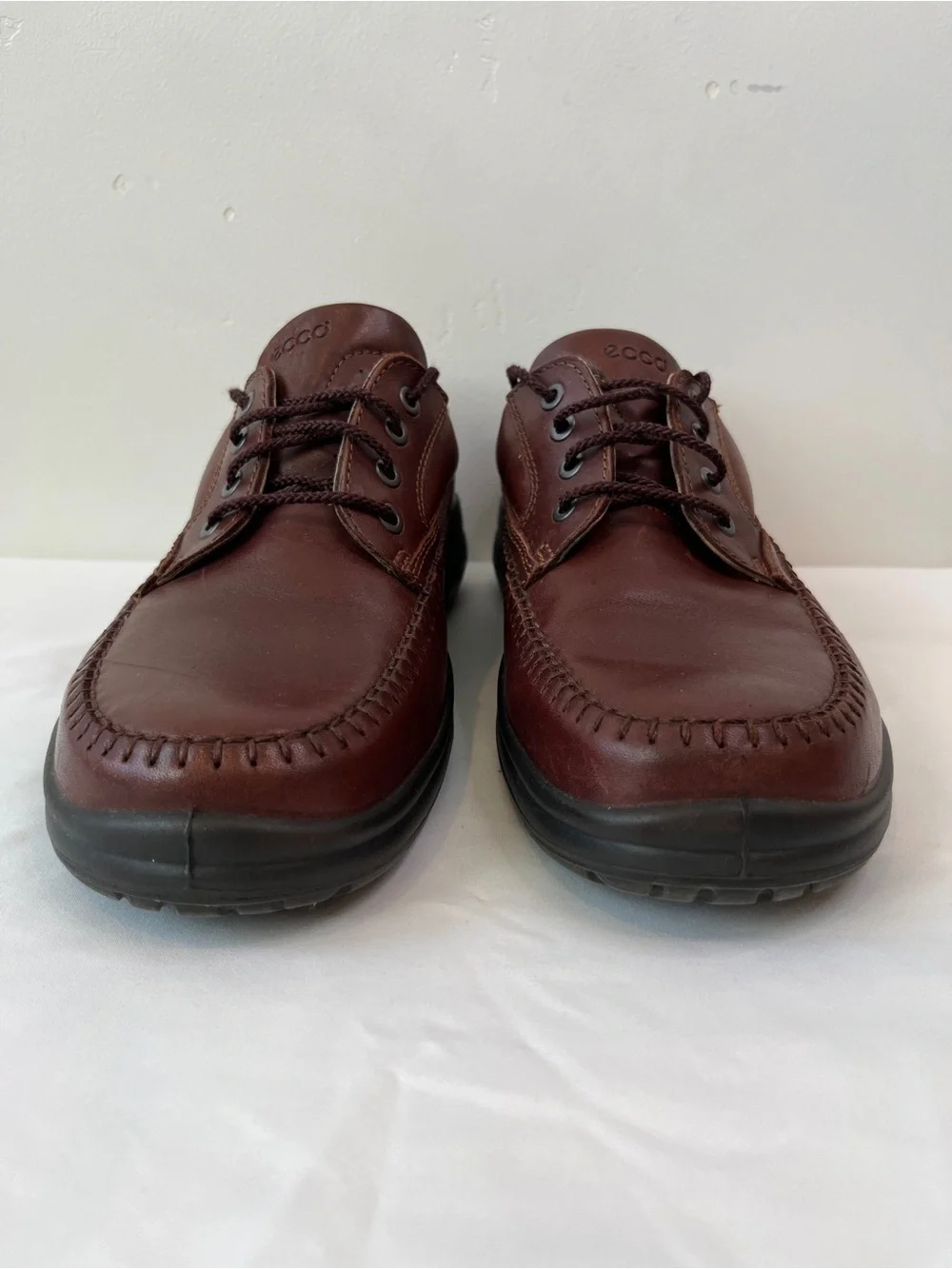 ECCO Seawalker Brown Leather Moc Toe Oxford Comfort Shoes Mens EU 46 US 12